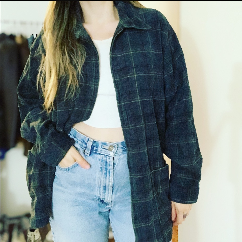 Plaid cord jacket